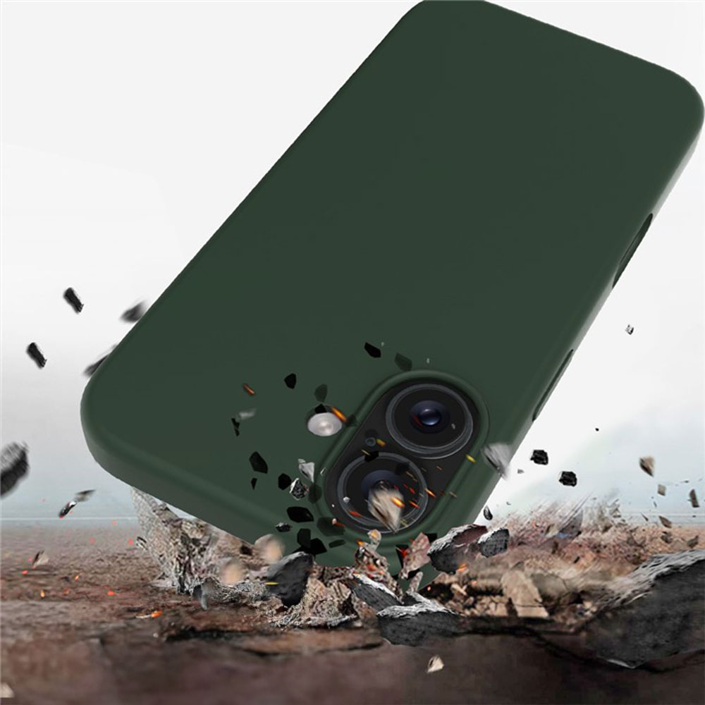 iPhone 16 MagSafe Silikon Case Hülle - Dunkelgrün