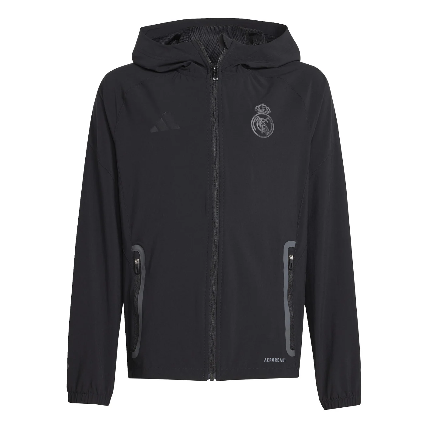 adidas Real Madrid Vis Tech Trainingspak Full-Zip 2024-2025 Kids Zwart