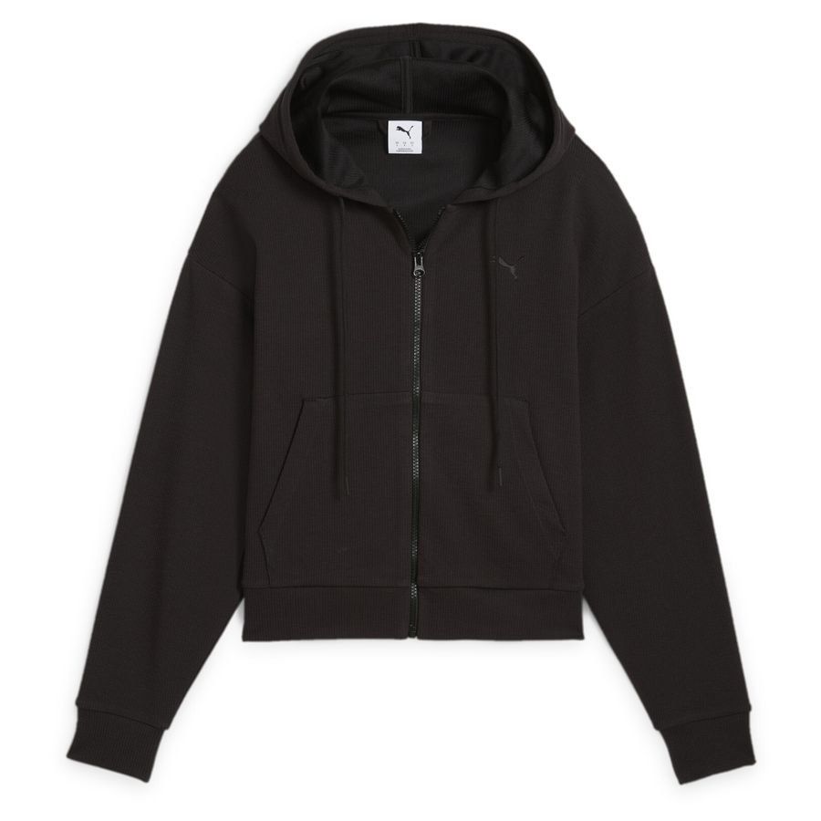HER Comfort Crop Full-Zip Hoodie PUMA Black