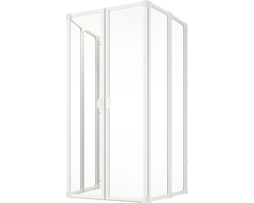Badwand 2 x 3-delig SCHULTE Komfort 104 x 140 cm Glasdecor druppel Profielkleur wit D1700 04 01 140