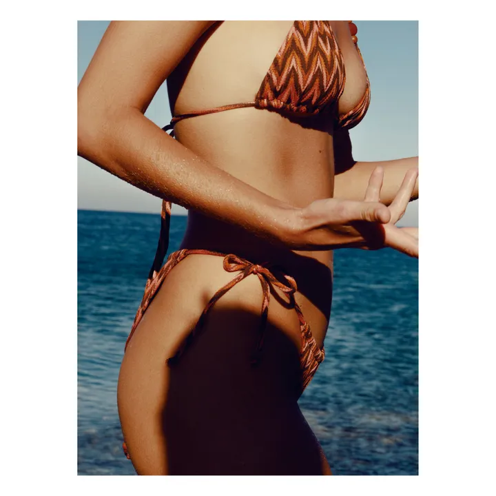 Icone Haut de Maillot Brigitte Chevrons | Abricot