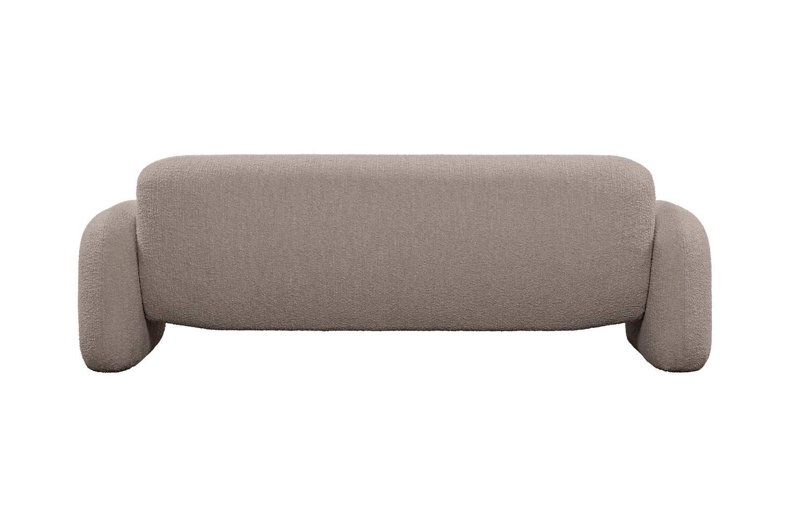 Bertie sofa 3-seter i tekstil Bouclé mink med ben i sort tre.