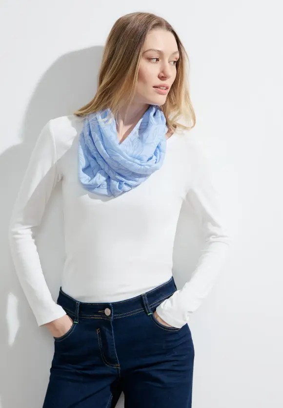 Loop mit Ausbrenner Print - soda blue