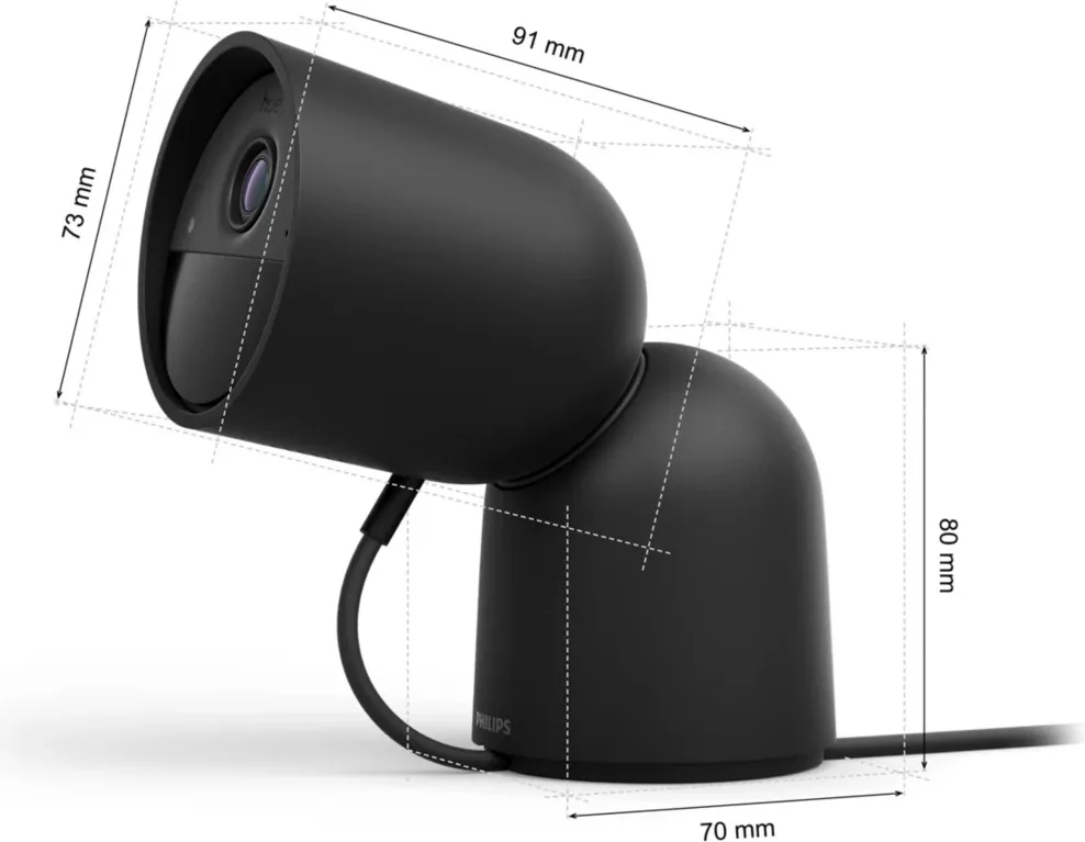 Philips Hue Secure caméra filaire avec support Noir Caméra de surveillance