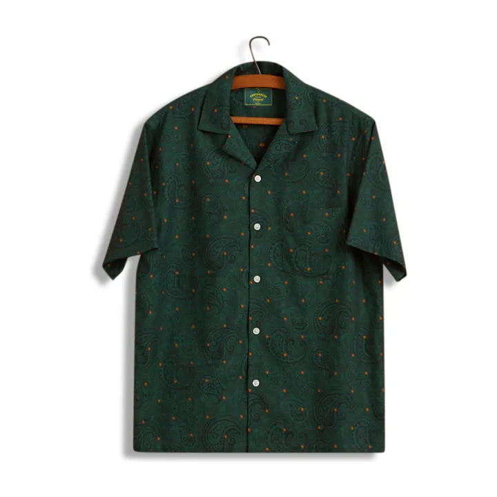 Portuguese Flannel Chemisette Paisley | Vert