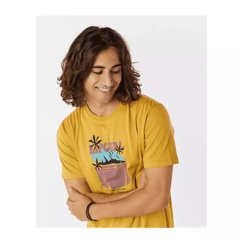 Teeshirt RIPCURL Horizon Front Print Sstee Mustard Gold
