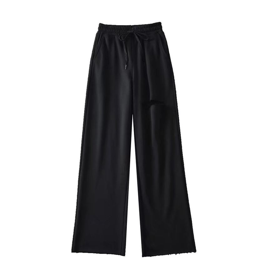 Webeisque - Hoge taille, versleten, wijde joggingbroek