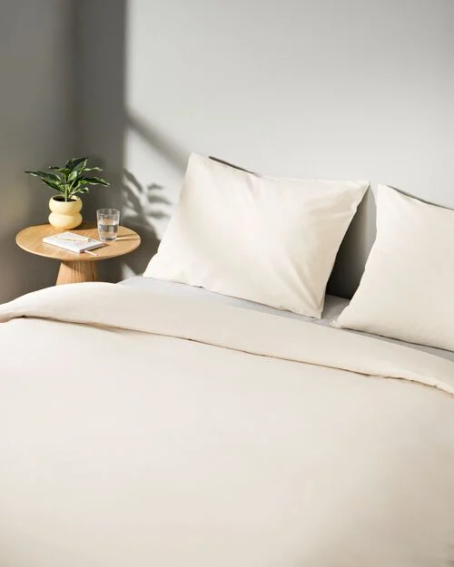 dekbedovertrek zacht katoen 240x200/220 grijs-beige