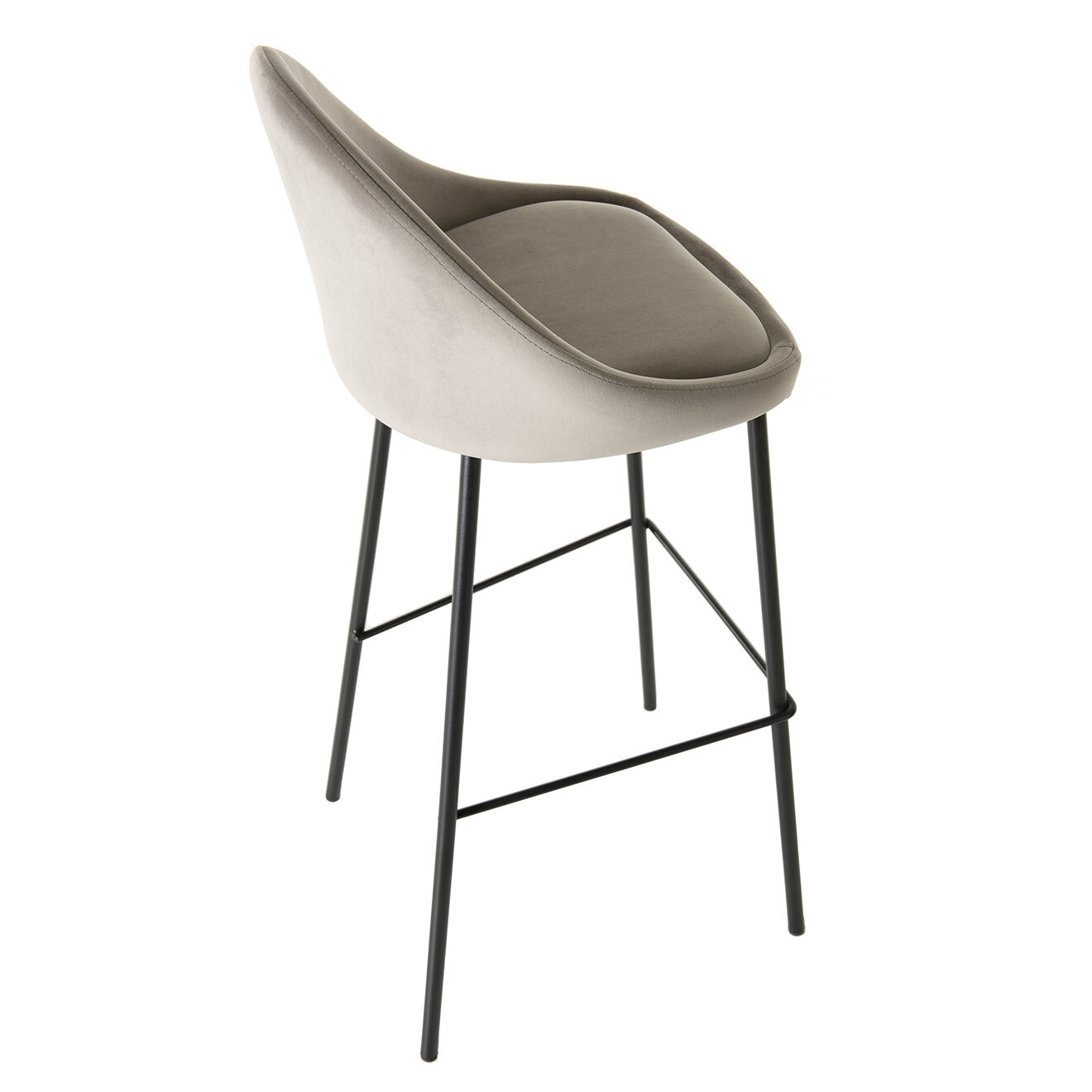 Macabane 2 Tabourets Augustin en Velours chamois - 49x46x104 cm