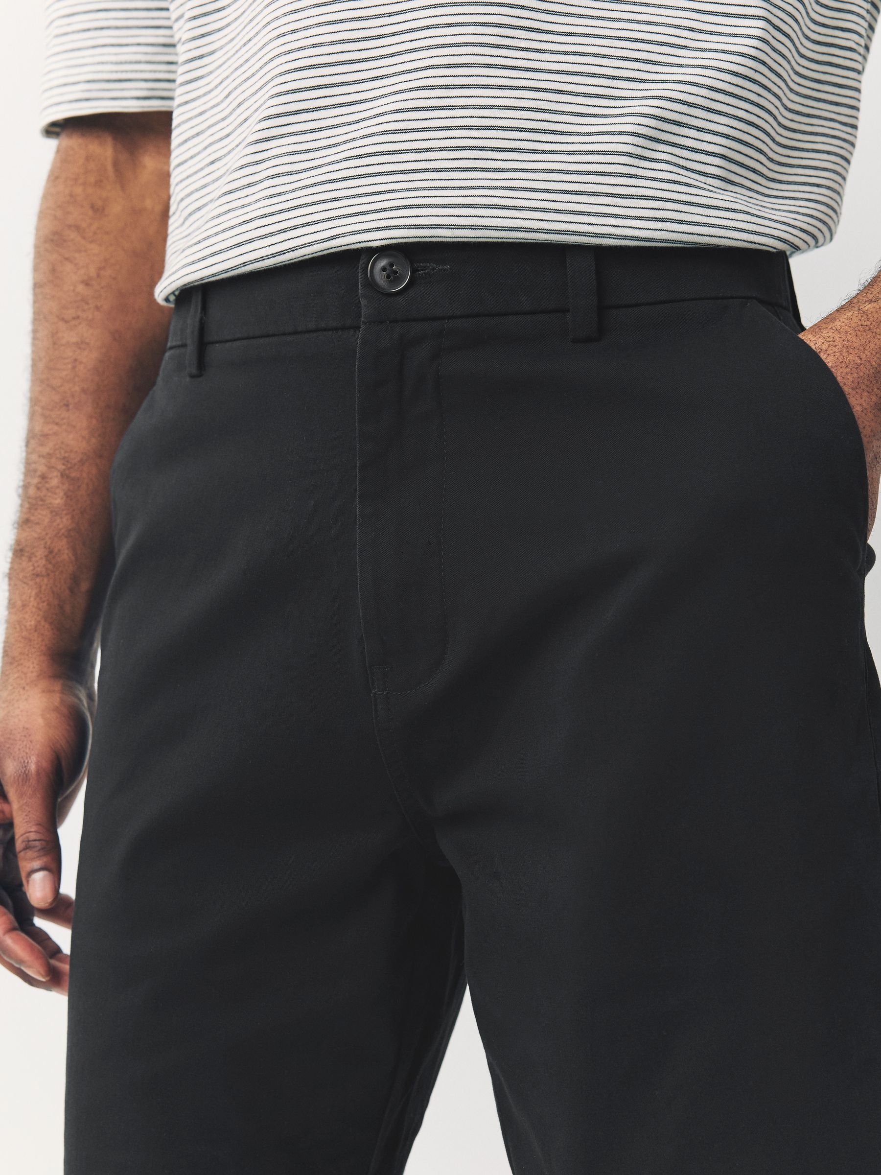 Zwart/vintage Blauw/Wit/Mushroom white - Straight fit - Set van 4 chinoshorts met stretch