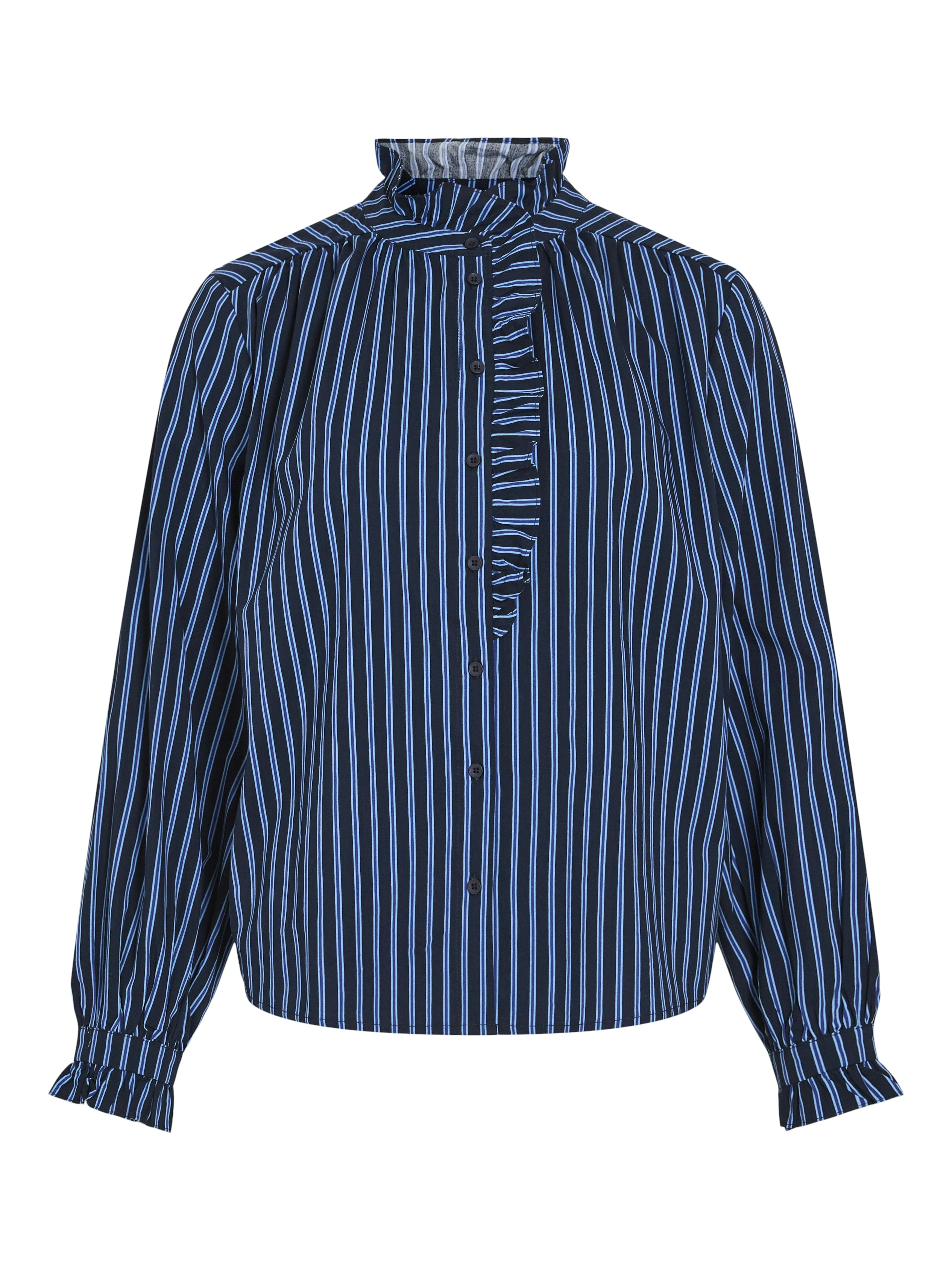 Vila  Vimutte Frill L/S skjorte - Navy Blazer