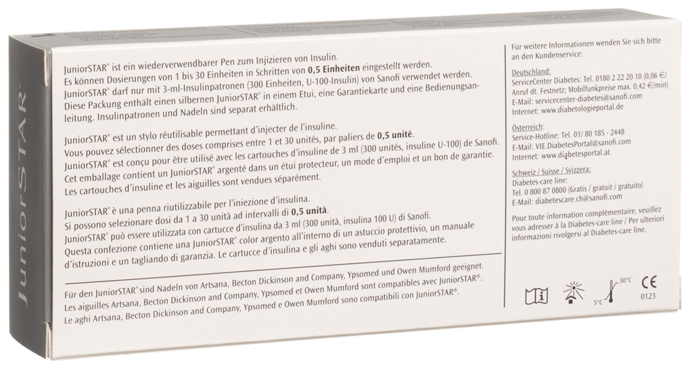 JUNIORSTAR Lantus/Apidra/Insuman Insulinpen<br>1 Stück, silber