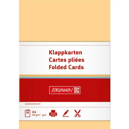 BRUNNEN Klappkarte, honig, 160g/m², A6, 10 Karten