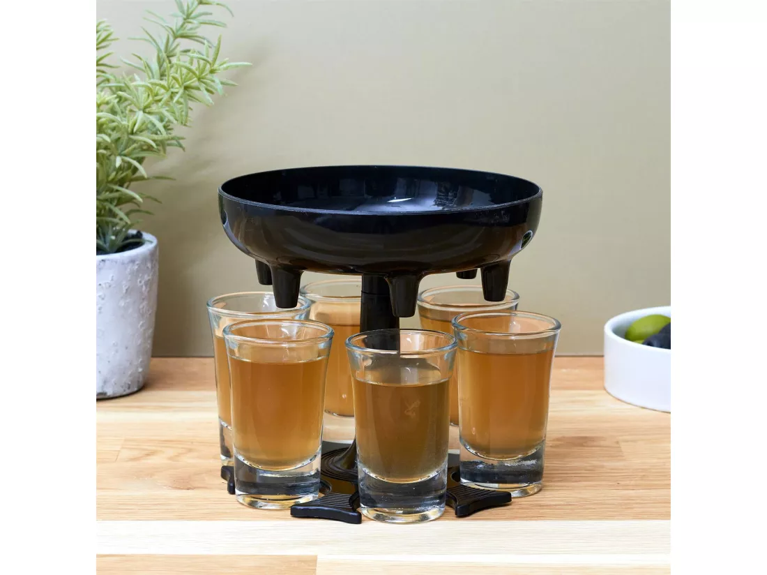 Distributeur de 6 Verres à Shooter Noir 13cm