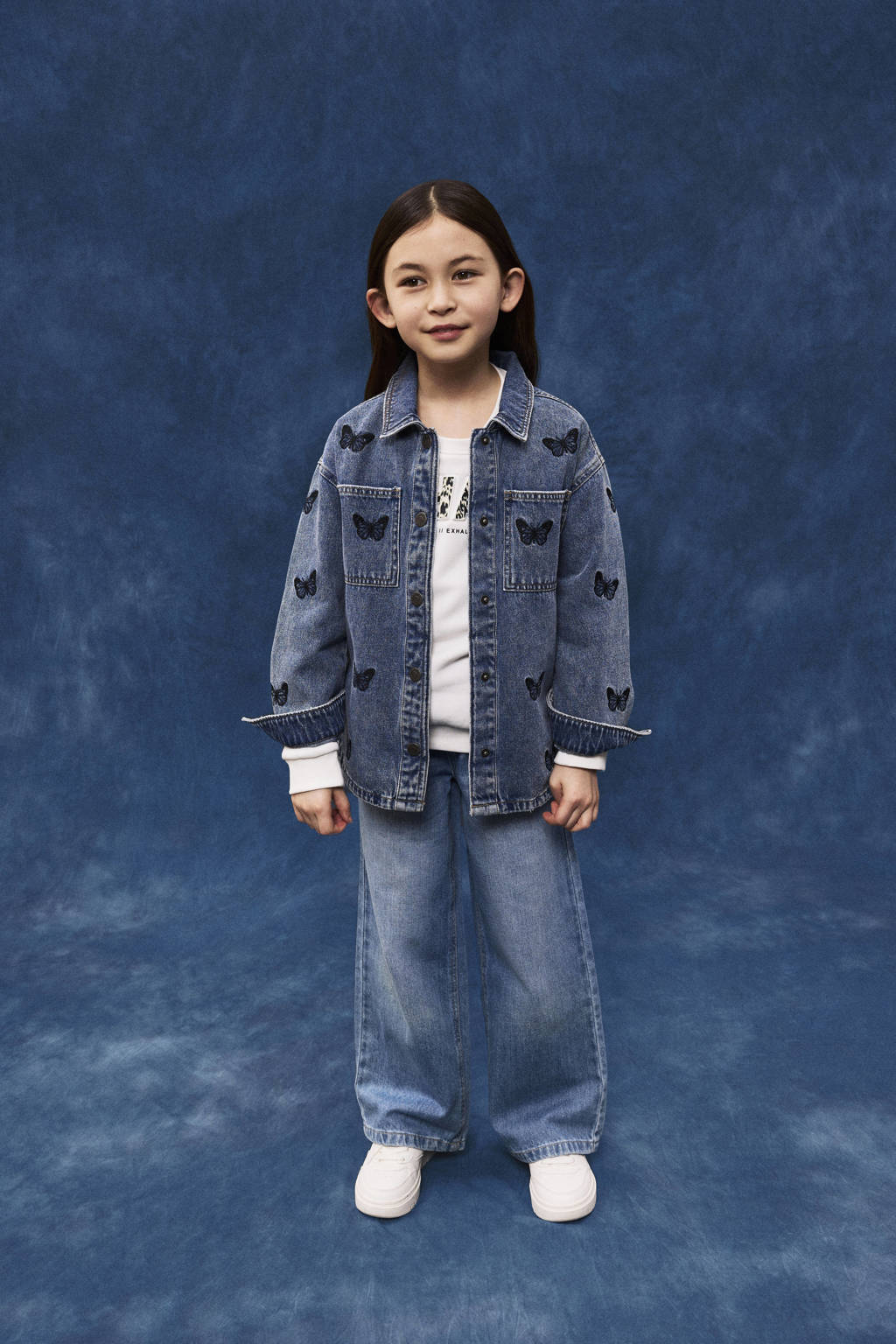 NAME IT spijkerjas NKFELLY met all over print medium blue denim
