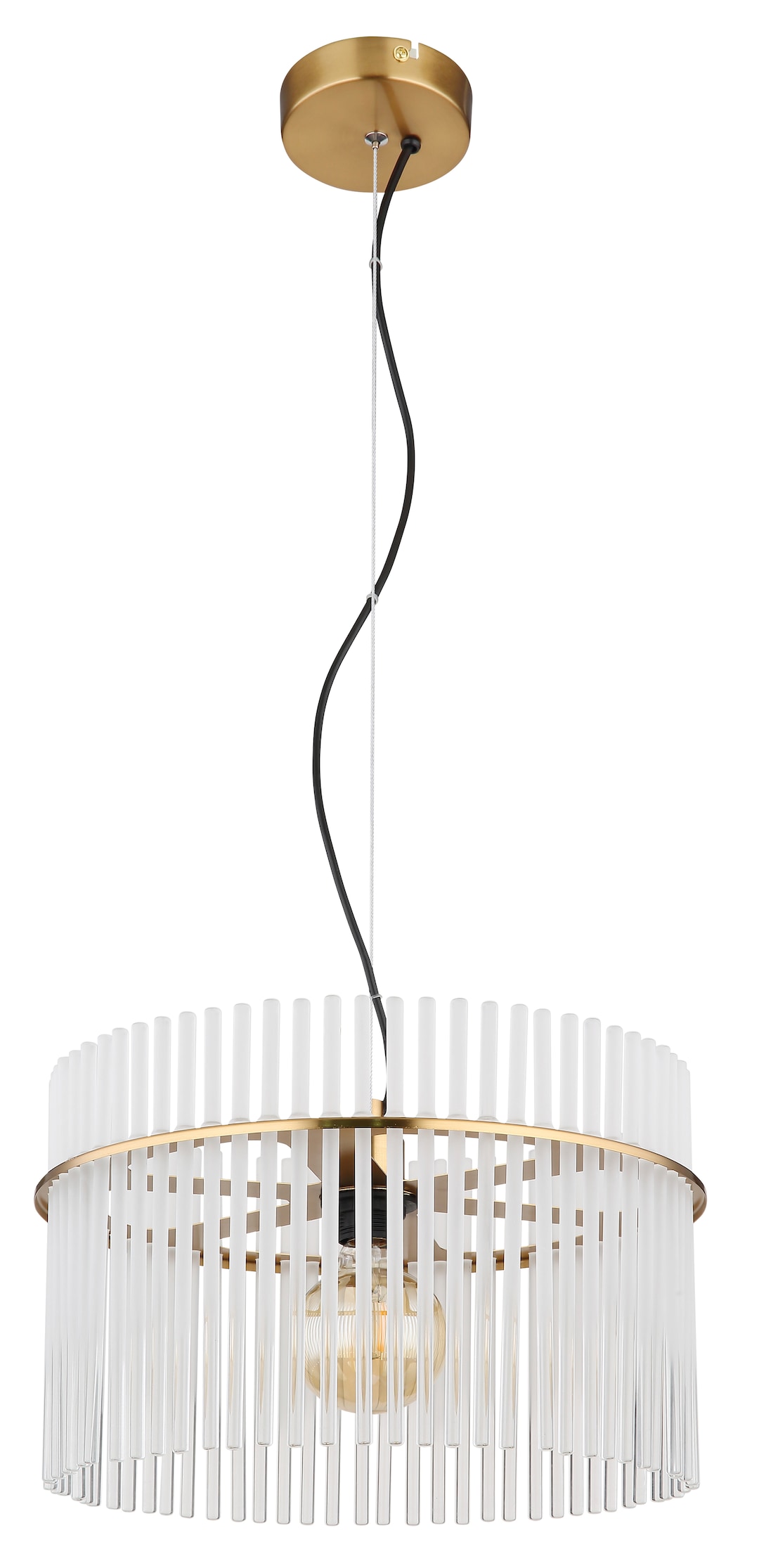 GLOBO Retrofit Pendelleuchte GORLEY 1-flg goldfarbig /opal