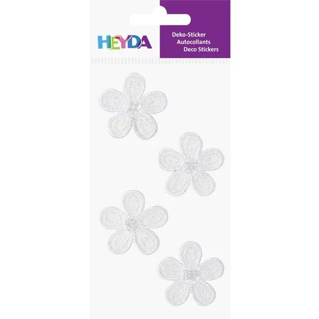 Heyda Textilsticker Blume, weiß