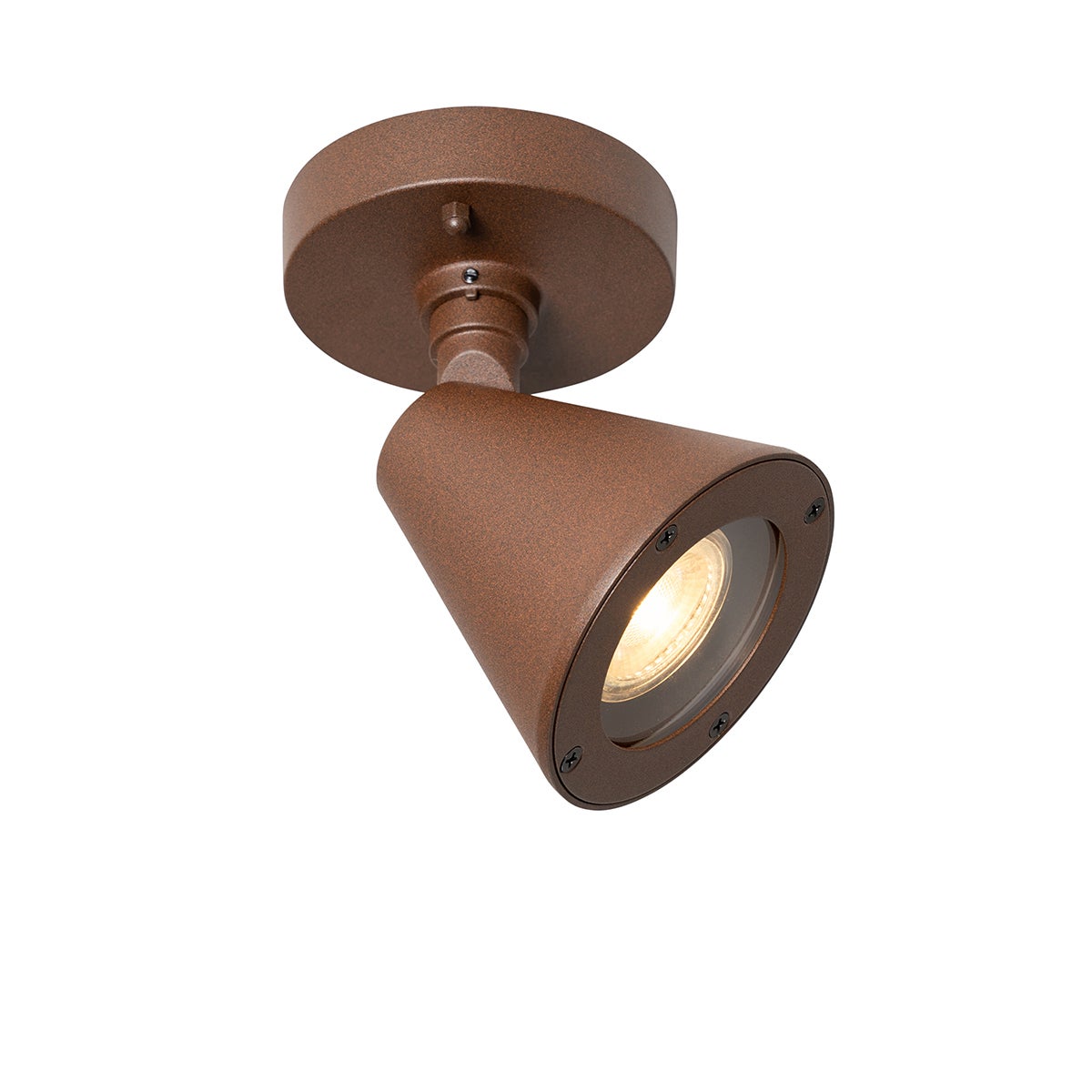 Moderne buitenwandlamp, roestbruin, IP44, verstelbaar - Ciara