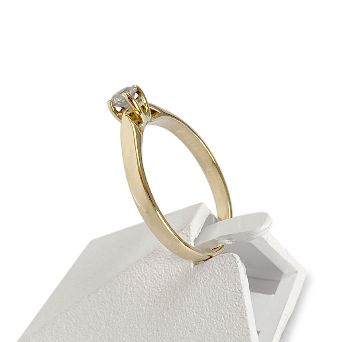 Bague solitaire d'occasion or 750 jaune 0.15 carat