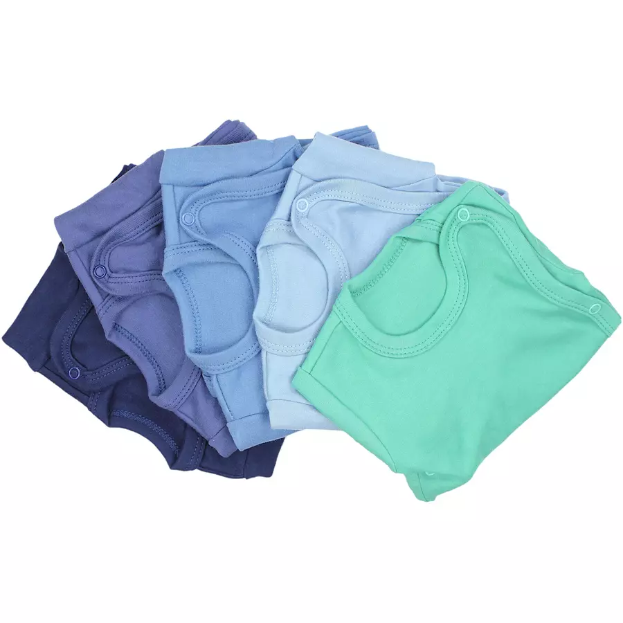 TupTam Baby Langarm Wickelbody im 5er Set blau