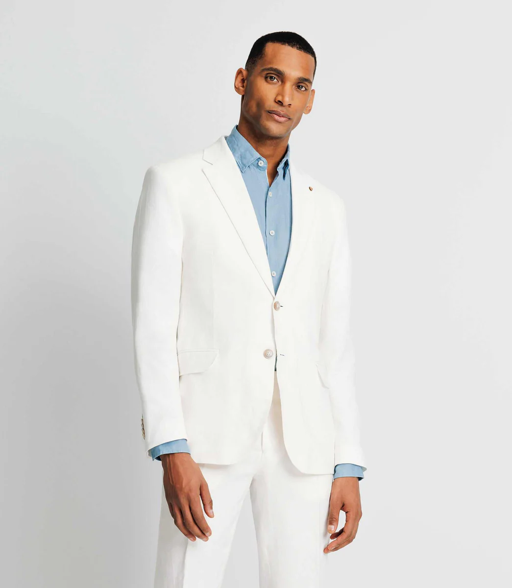 Veste ville 100% lin blanche