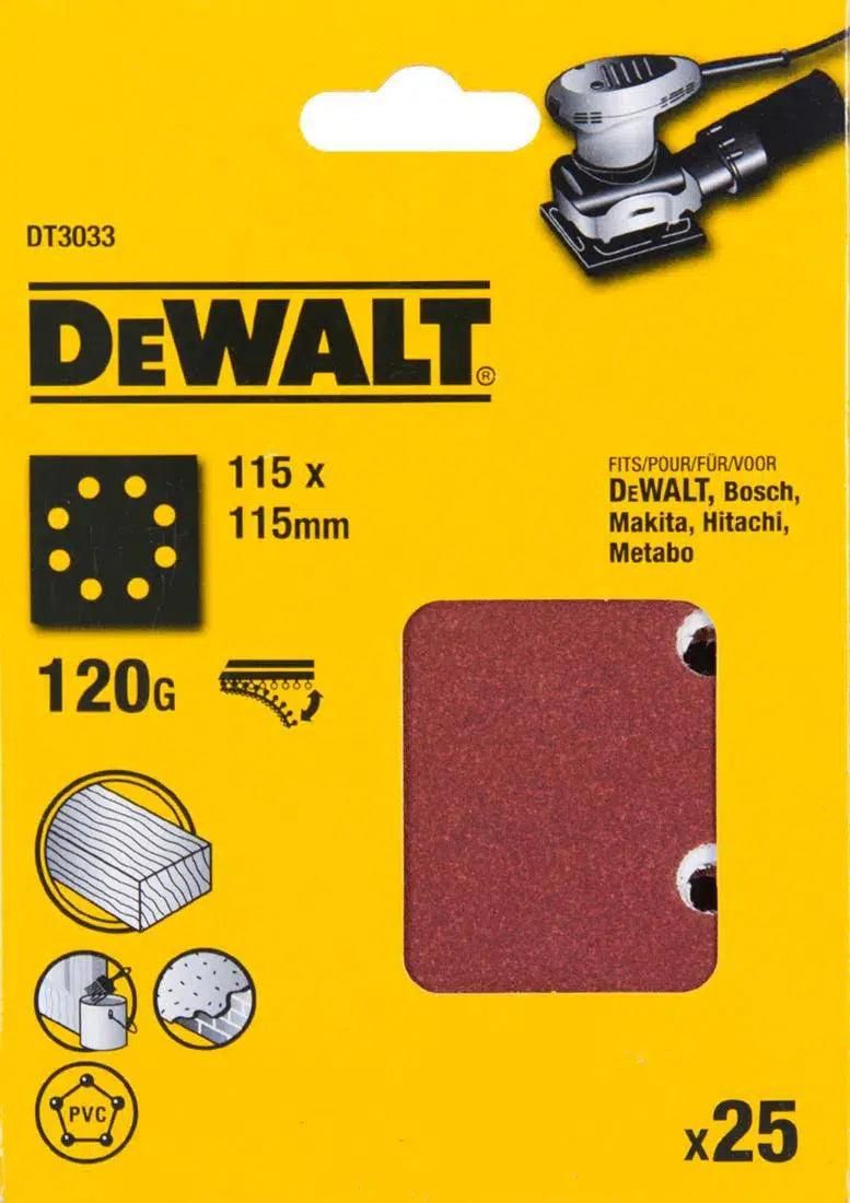 DeWALT DT3033 P120 Schuurpapier 1/4 Velcro VE=25