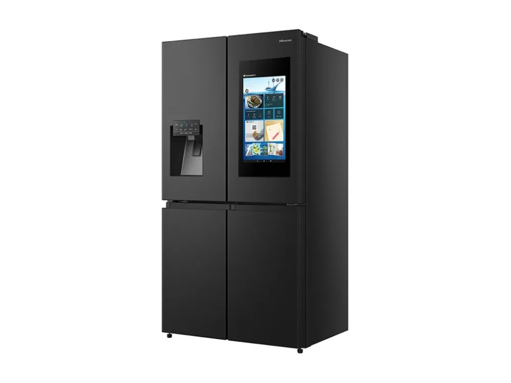 Hisense RQ760N4IFE - Køleskab/fryser - frans dør-bundfryser med vanddispenser, isdispenser - Wi-Fi - bredde: 91.4 cm - dybde: 72.5 cm - højde: 178.5 cm - 577 liter - Klasse E - sort