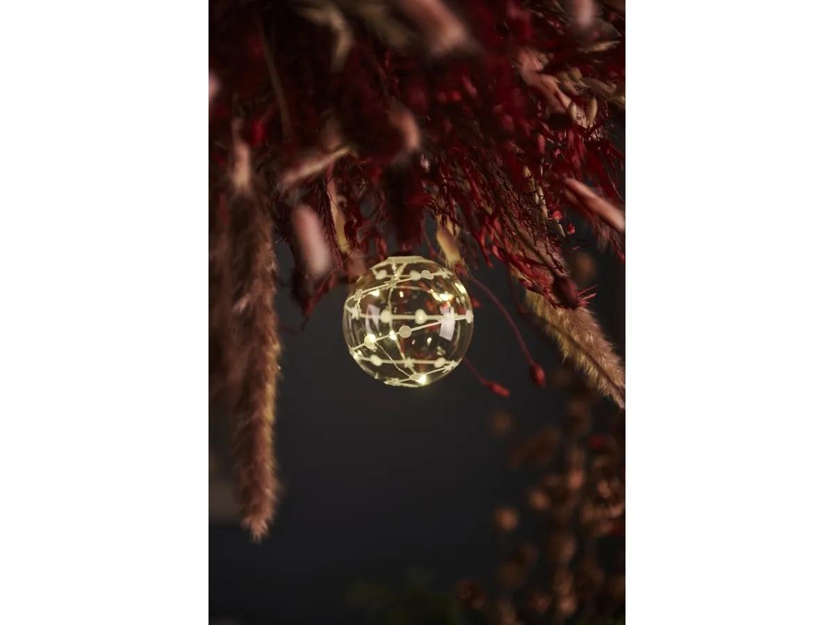 Sirius Home Sweet Christmas Ball, Dekorativ lysfigur, Transparent, Glas, 5 pære(r ), LED, Batteri
