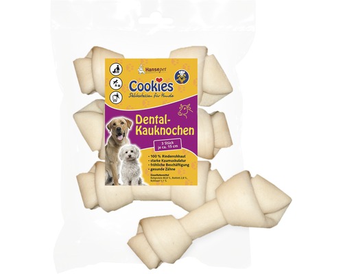Hondenkoekjes, kauwbotten voor het gebit, ca. 15 cm, 3 stuks.