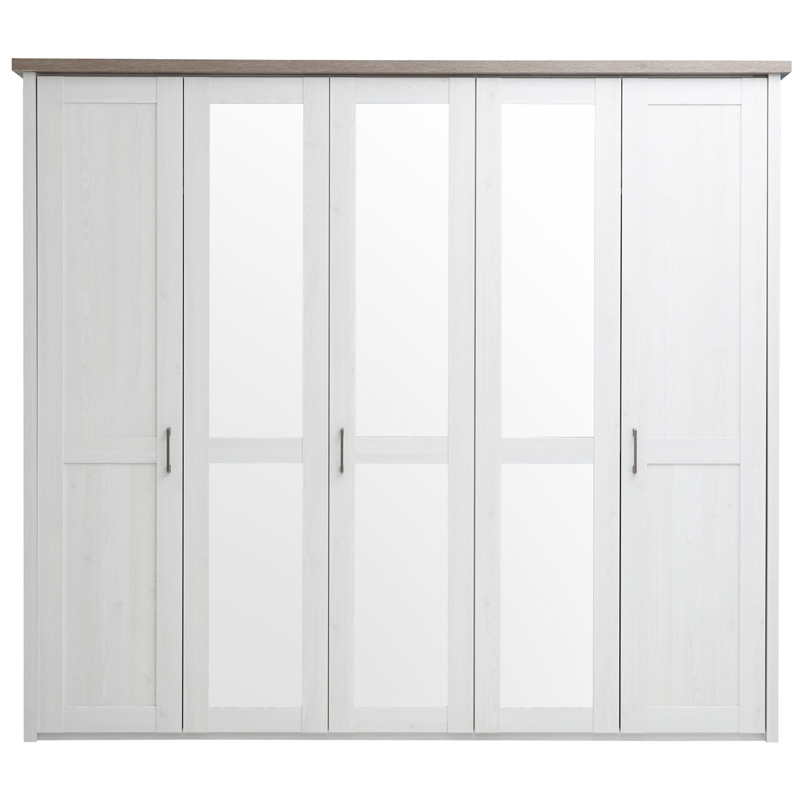 Drehtürenschrank - Pinie weiß-Trüffel - 241 cm