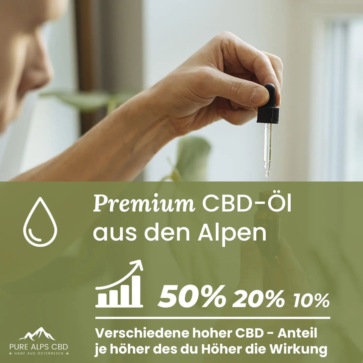 Pure Alps CBD Vollspektrum Öl Tropfen 50%