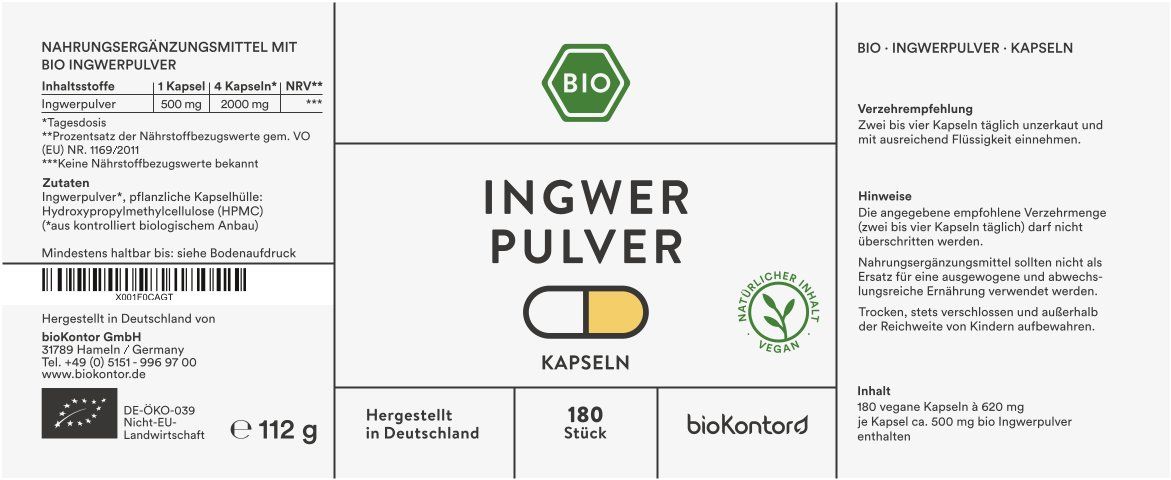 bioKontor Ingwerpulver Kapseln