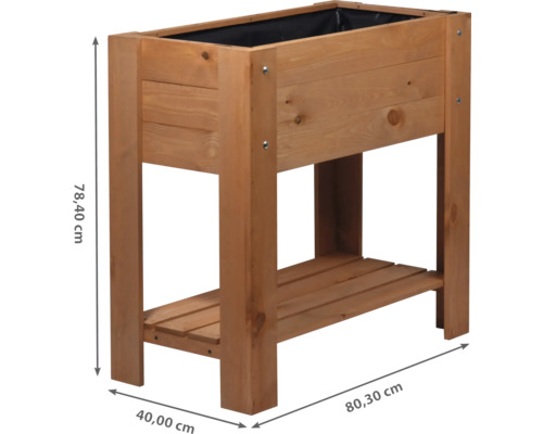 Verhoogd tuinbed op palen dobar 80,3 x 40 x 78,4 cm bruin
