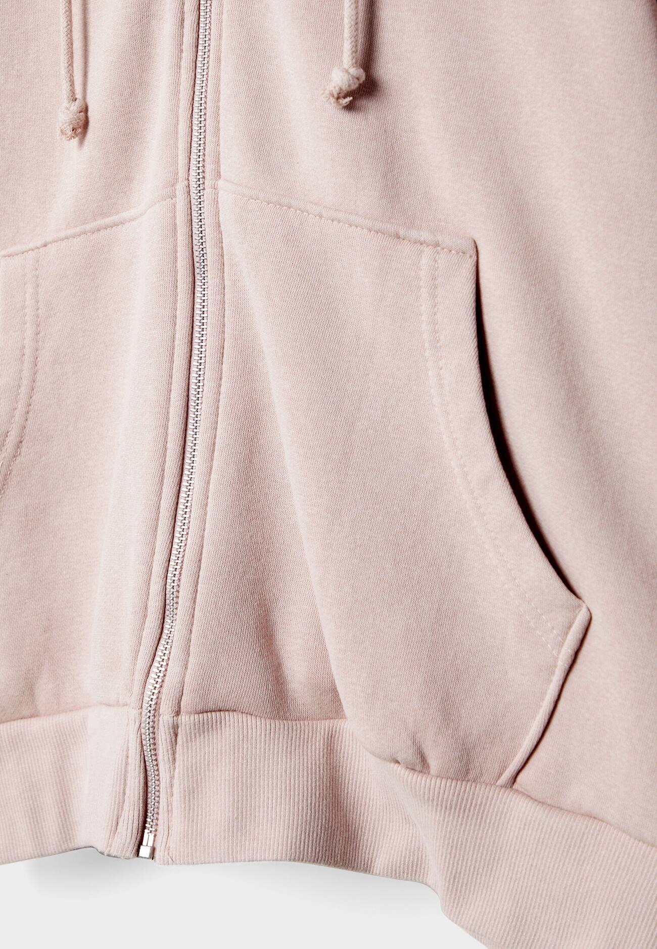 Moletom oversized com zíper e efeito desbotado