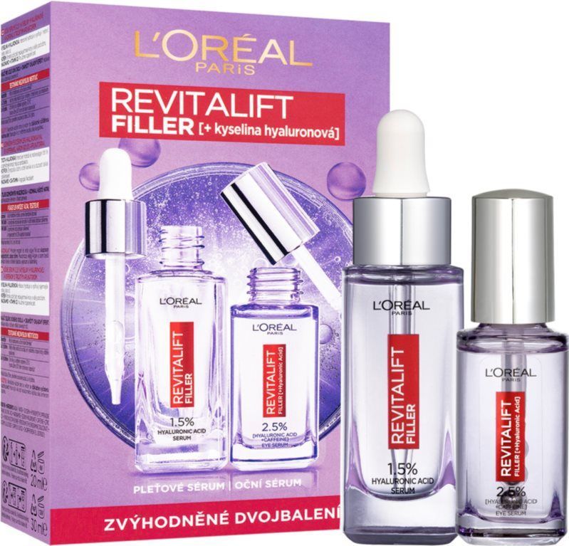 L’Oréal Paris - Revitalift Filler Set - Gezichtsverzorging - Oogcontouren - 20 ml Oogserum - 30 ml Anti-Rimpel Serum