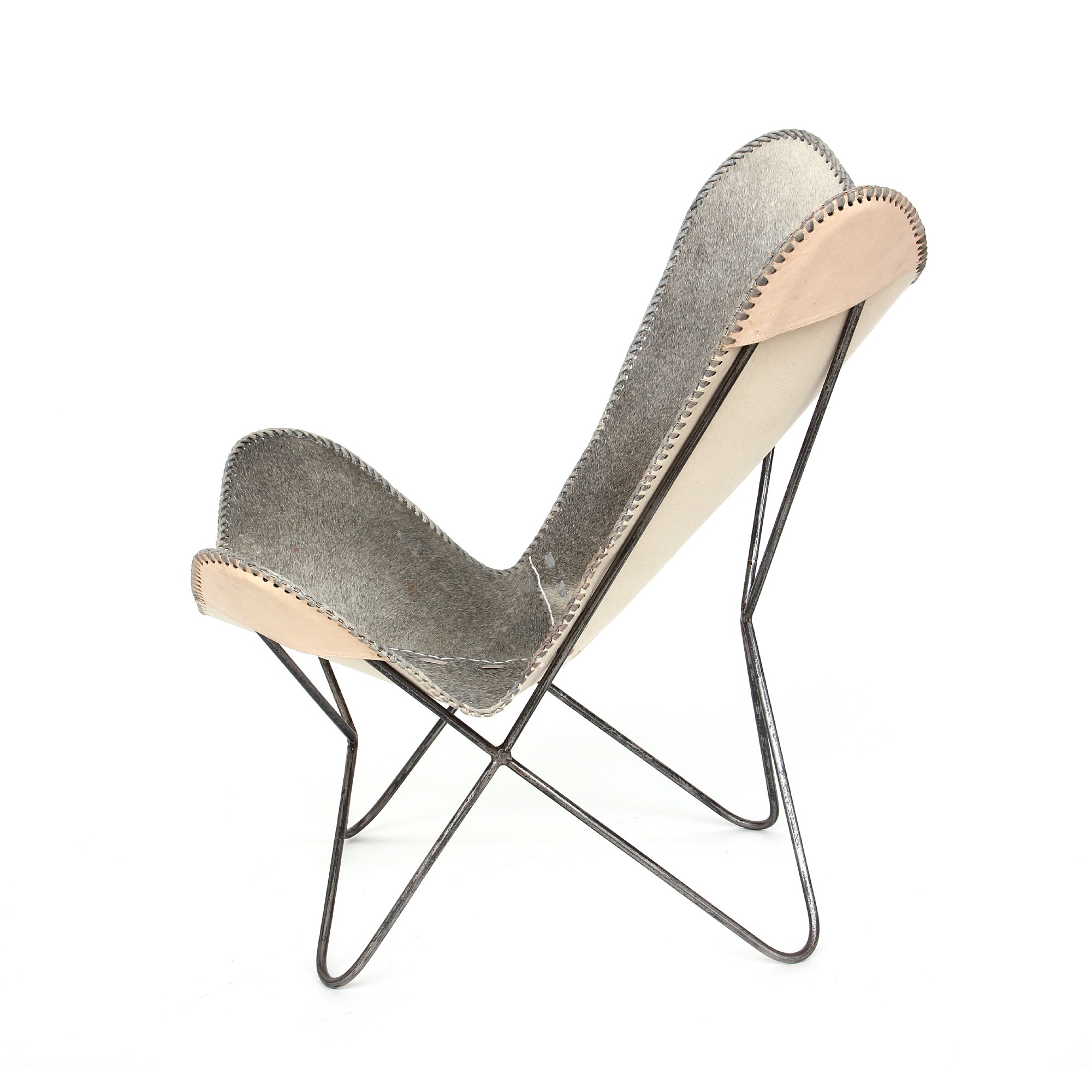 Lounger 'Gary', grau, vernickelt, T 70 cm, B 76 cm, H 92 cm von fischer's lagerhaus