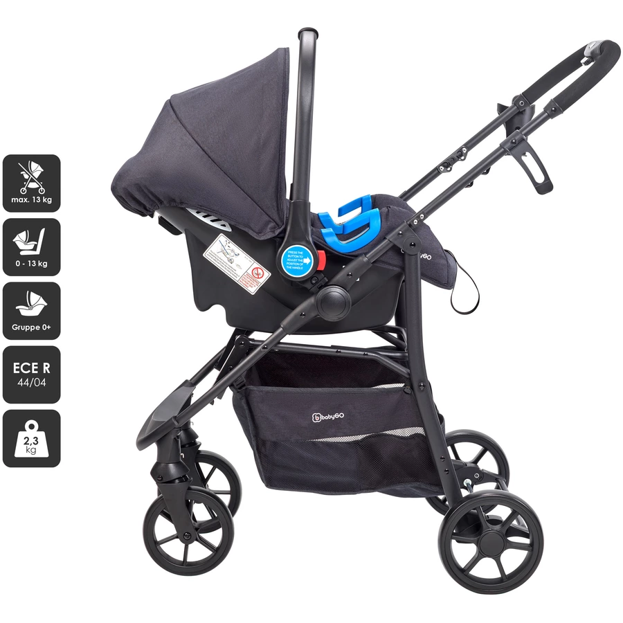 babyGO Kombikinderwagen 3 in 1 Rose