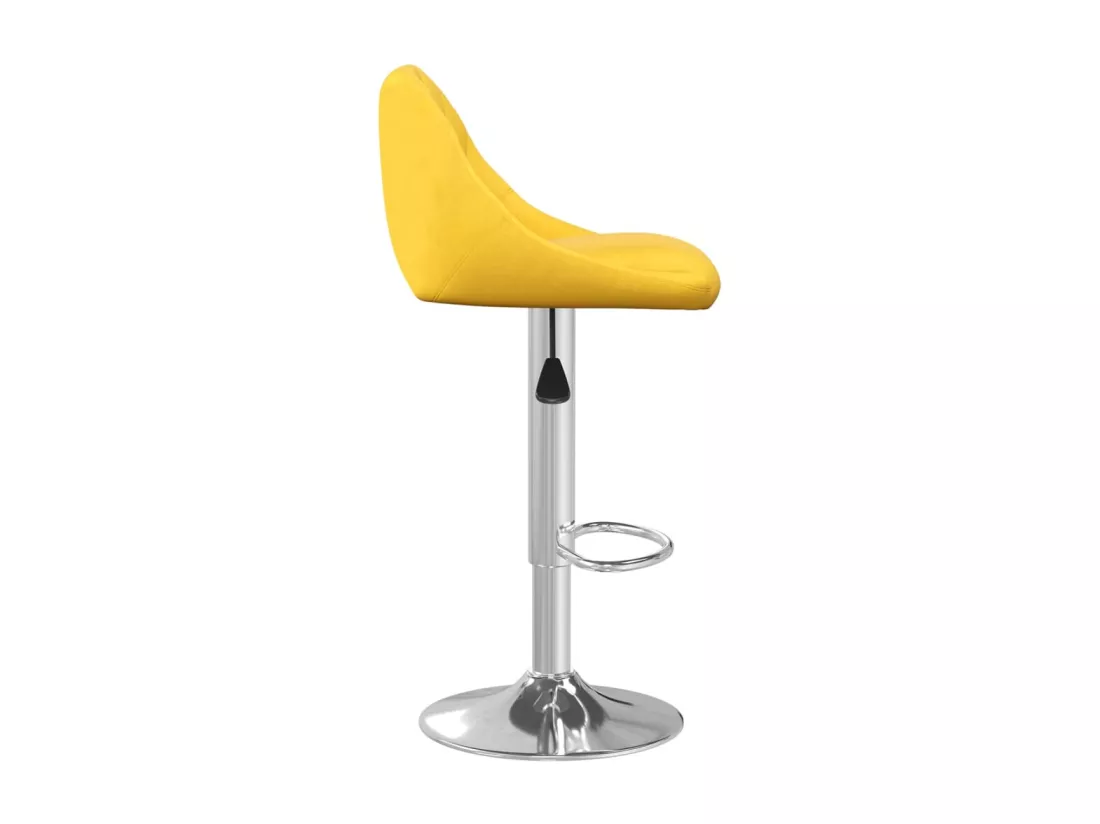 Tabourets de bar lot de 2 jaune moutarde velours