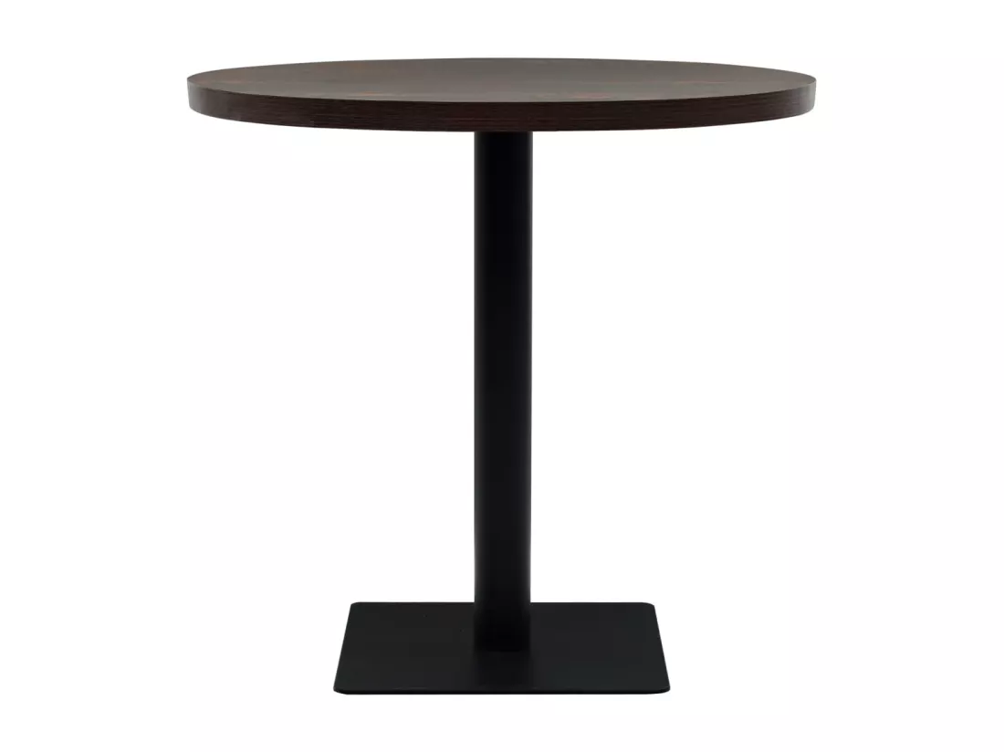 Table de bistro MDF et acier Rond 80 x 75 cm Frêne foncé