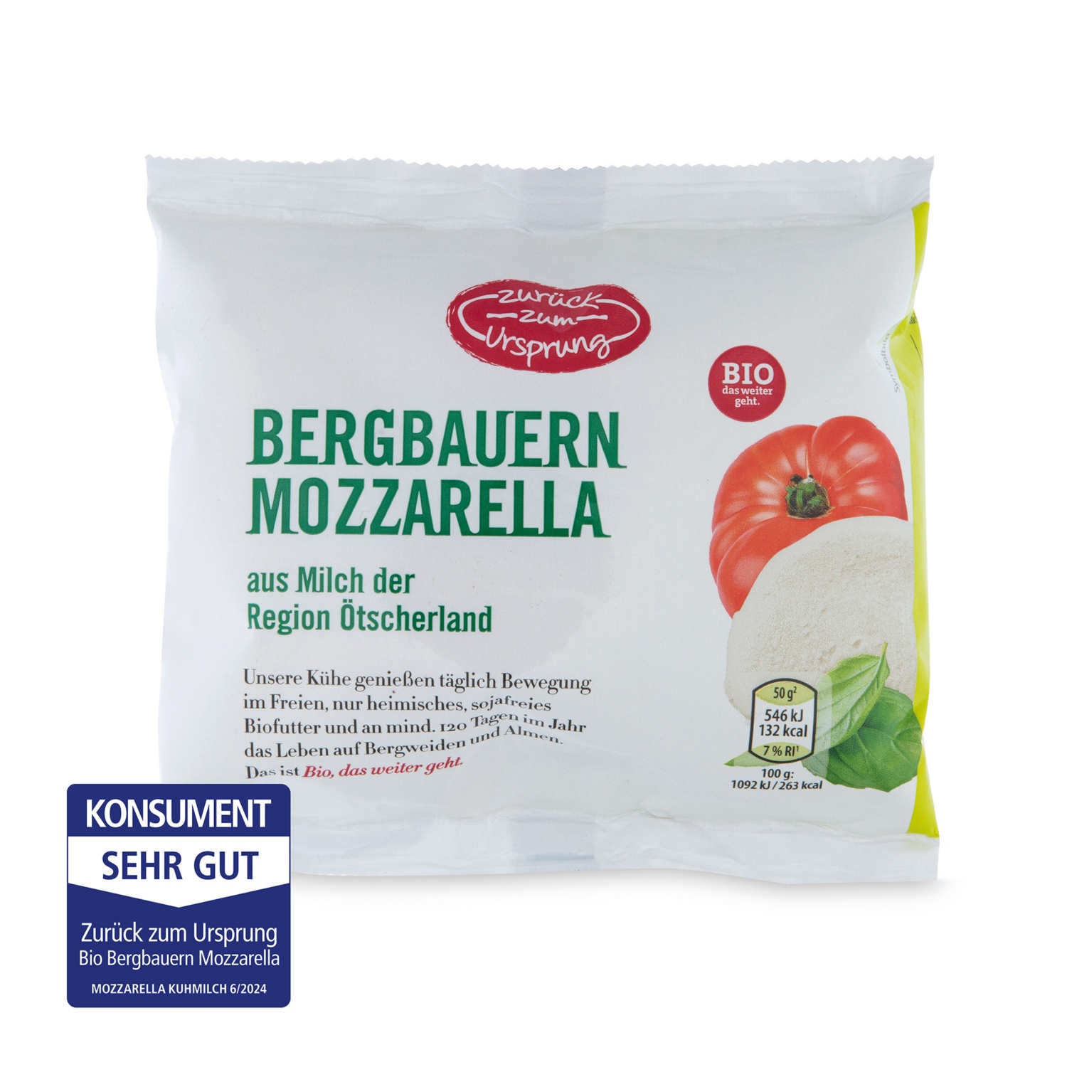 ZURÜCK ZUM URSPRUNG BIO-Bergbauern Mozzarella 125 g