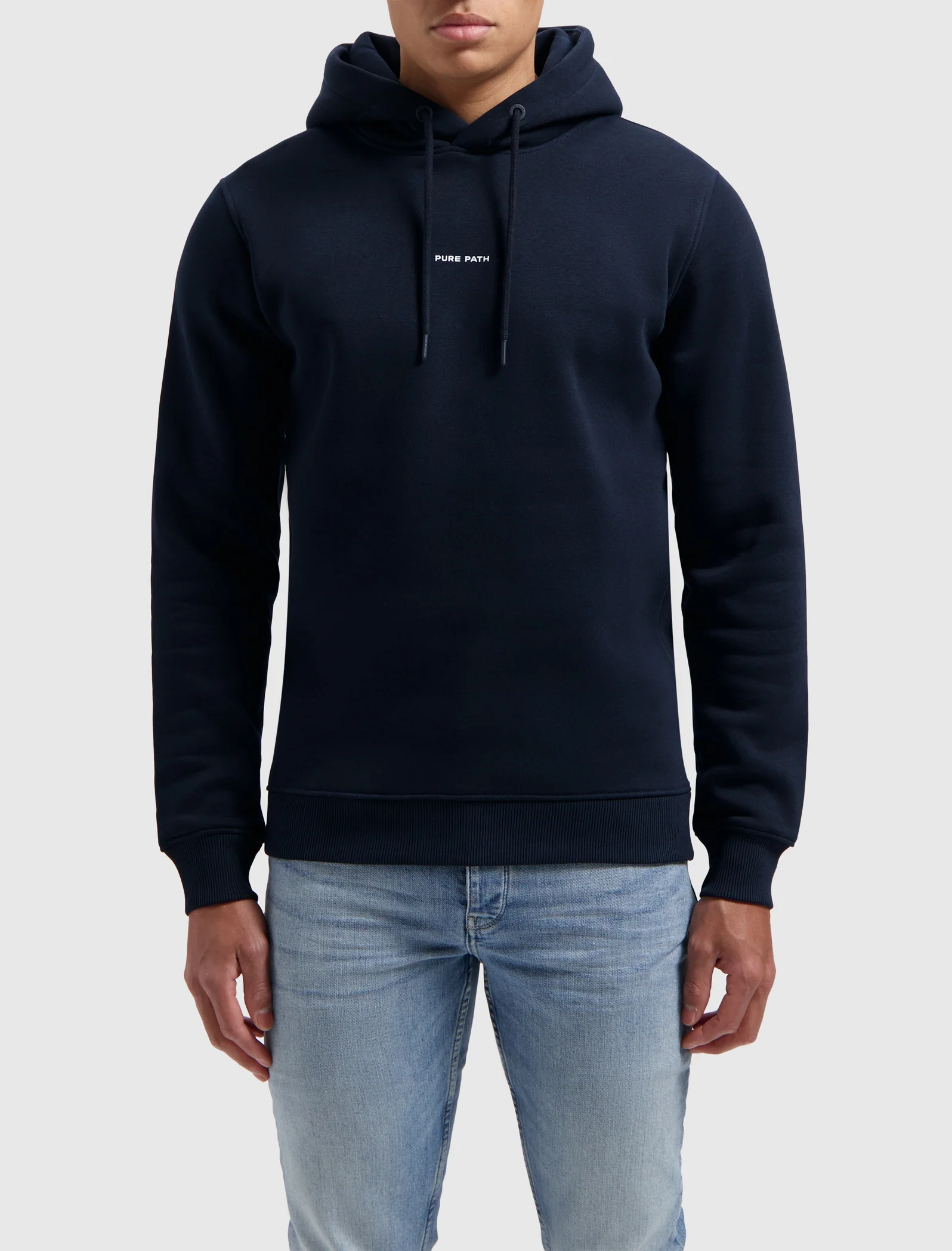 Pure Path Essential Logo Hoodie Heren Donkerblauw