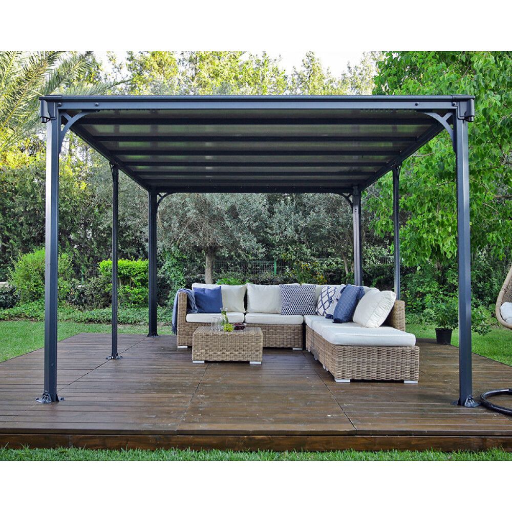 PAVILJONG CANOPIA MILANO HARDTOP 3X4M BRONSE/GRÅ