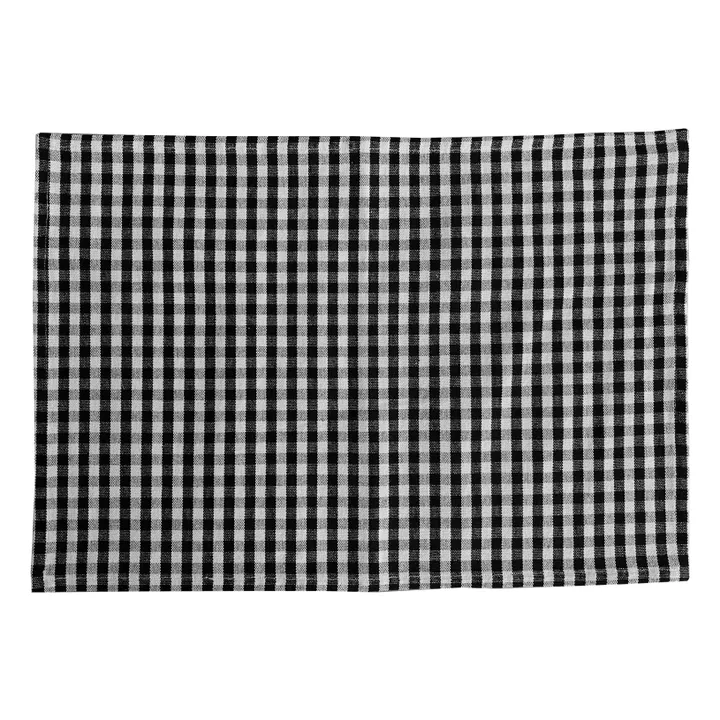 Gabrielle Paris Set de table Vichy | Noir