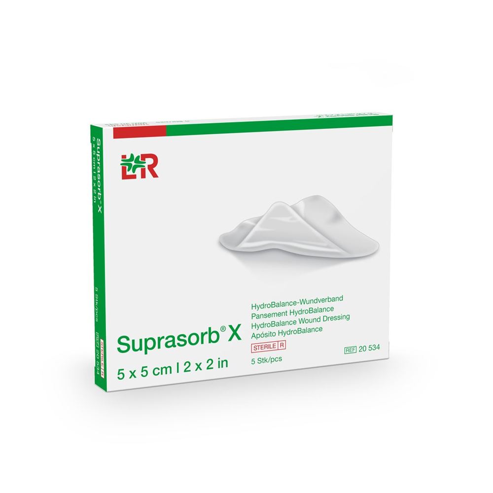 SUPRASORB X HydroBalance-Wundverband 5x5cm steril 5 Stk