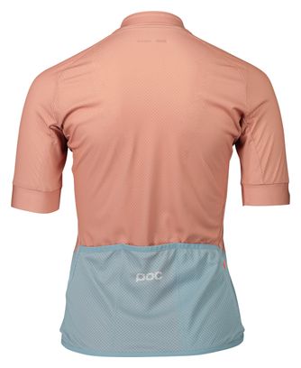 Maillot Manches Courtes Femme Poc Essential Road Logo Beige/Bleu Clair