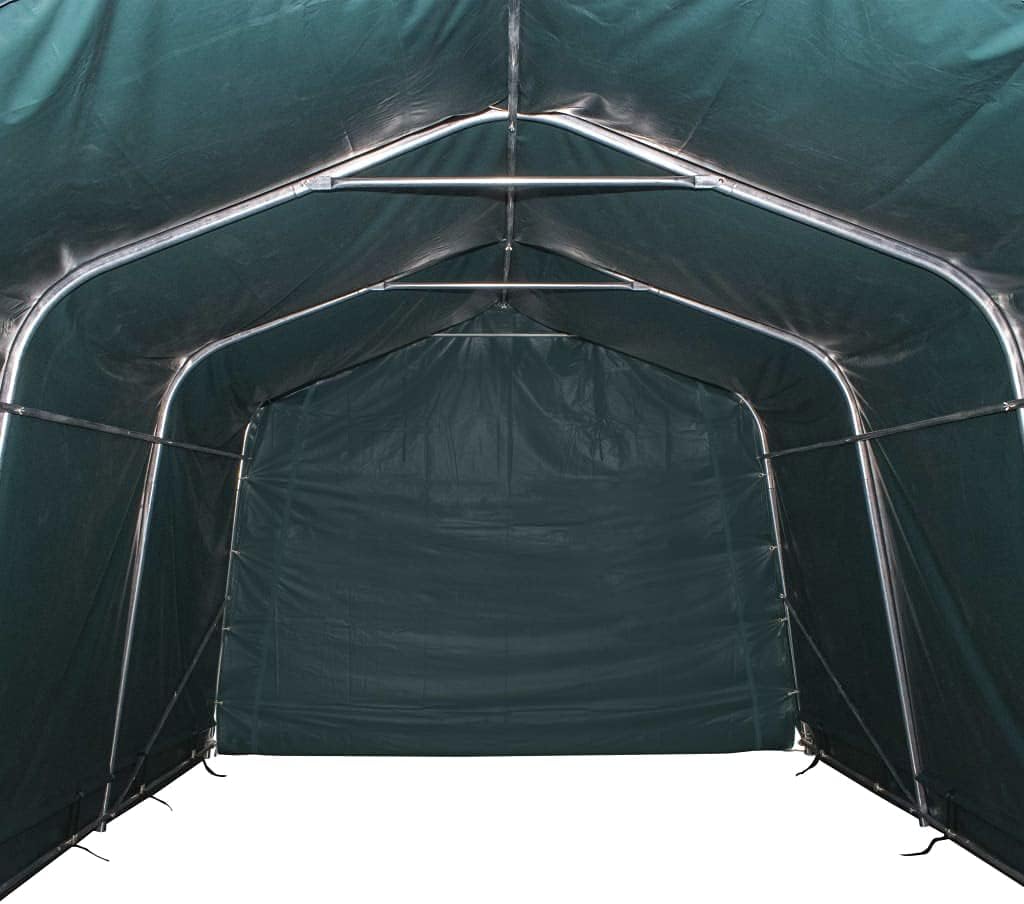 Weidezelt Weideunterstand Offenstall Weidehütte Pferde Schafe Kühe Unterstand Stall Shelter PVC 550 g/m² 3,3×3,2 m Dunkelgrün