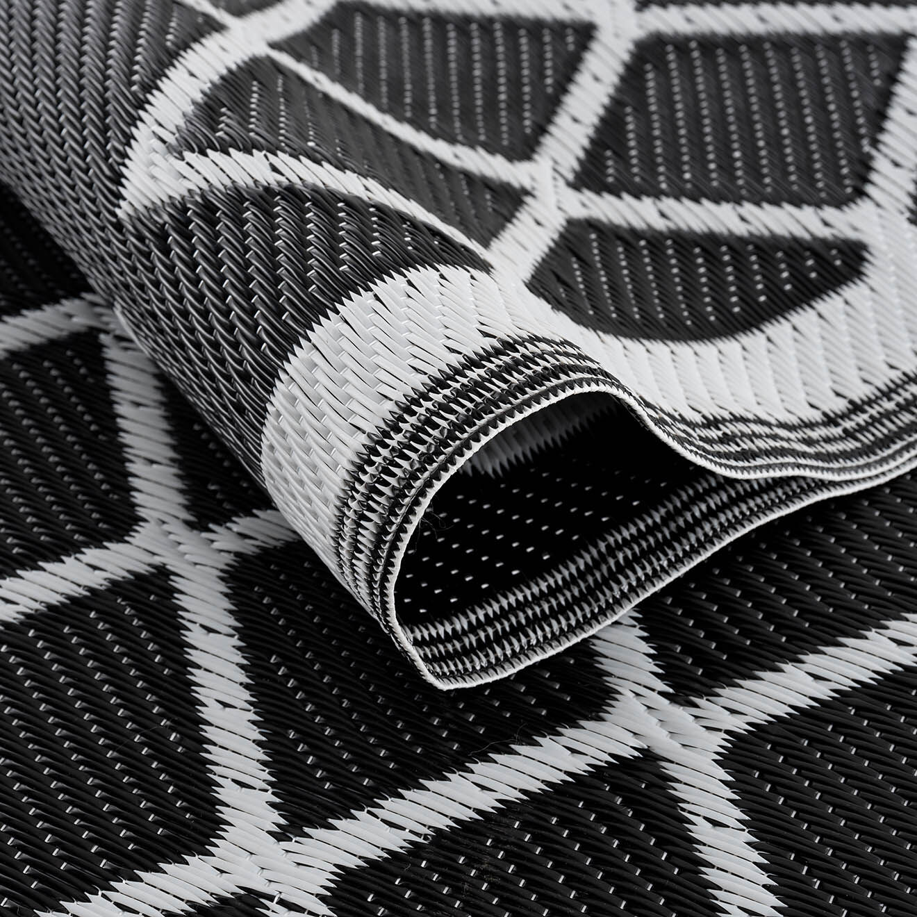 Nazar Rugs Tapis Scoobi recto/verso extérieur & intérieur noir - 120x160 cm