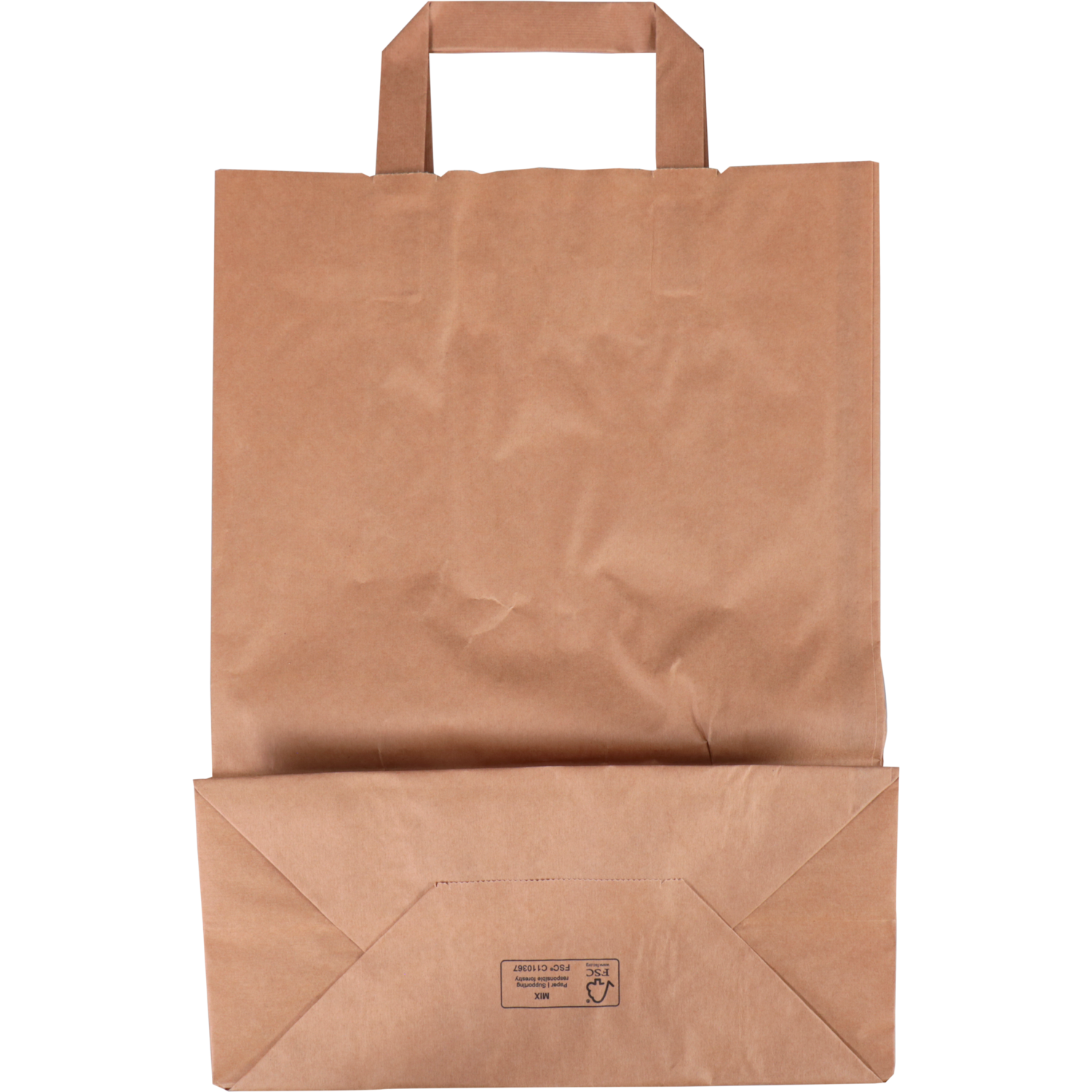 Tas, Papier, platte handgreep, 26x 12x35cm, draagtas, bruin