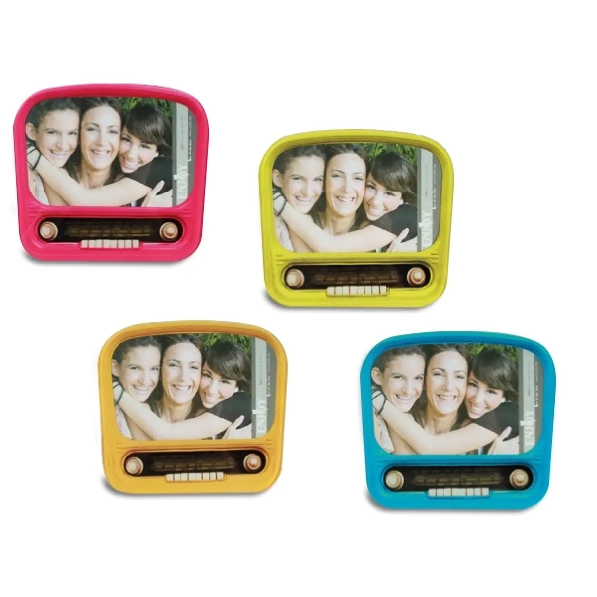 Totalcadeau Cadre photo Radio Vintage Colorée