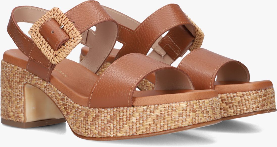 cognac stefano lauran sandalen met hak 24199